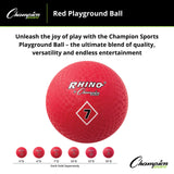 Champion Sports PLAYGROUND BALL, RED 5" D