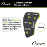 Champion Sports 4-WHEEL CALL ORDER UMPIRE INDICATOR