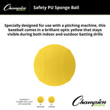Champion Sports SAFETY PU SPONGE BALLS 12" SOFTBALLS