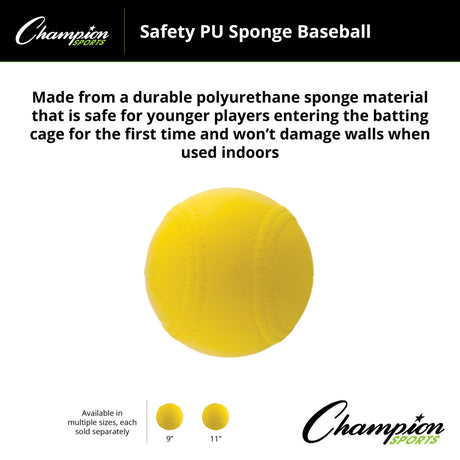 Champion Sports SAFETY PU SPONGE BALLS 12" SOFTBALLS