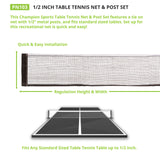 Champion Sports TABLE TENNIS NET AND POST 0.5" H
