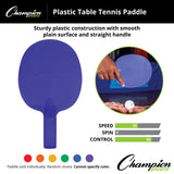 Champion Sports PLASTIC TABLE TENNIS PADDLE