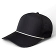 Kati PNL50R Performance Laser Cut 5-Panel Cap with Rope in Black/Gray