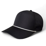 Kati PNL50R Performance Laser Cut 5-Panel Cap with Rope in Black/Gray