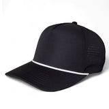 Kati PNL50R Performance Laser Cut 5-Panel Cap with Rope in Black/White
