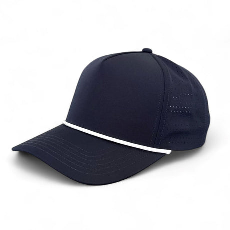 Kati PNL50R Performance Laser Cut 5-Panel Cap with Rope in Navy/White