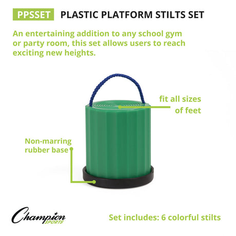 Champion Sports PLASTIC PLATFORM STILTS SET