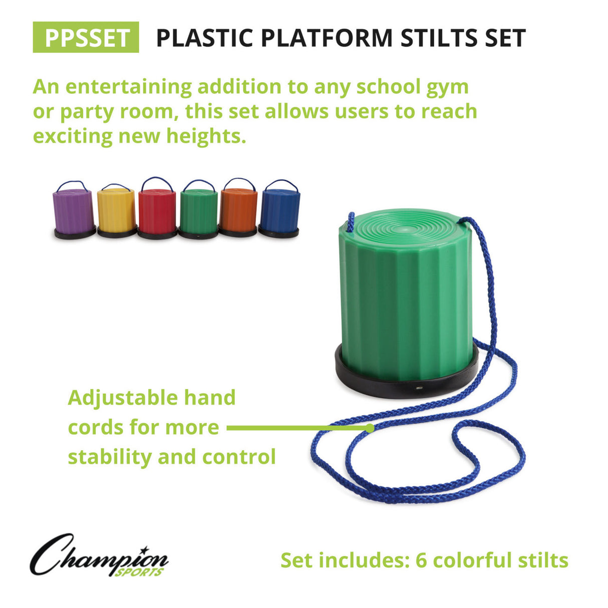 Champion Sports PLASTIC PLATFORM STILTS SET