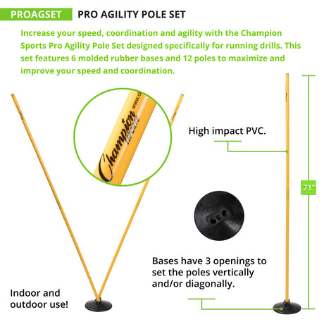 Champion Sports PRO AGILITY POLE SET