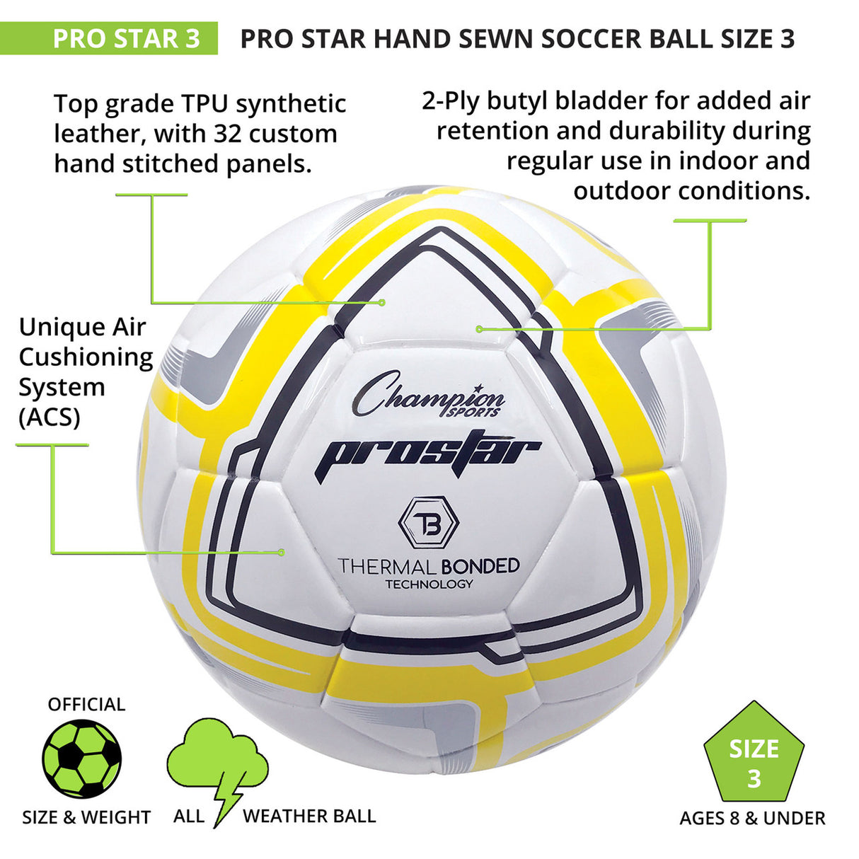 Champion Sports PROSTAR SOCCER BALL SIZE 5