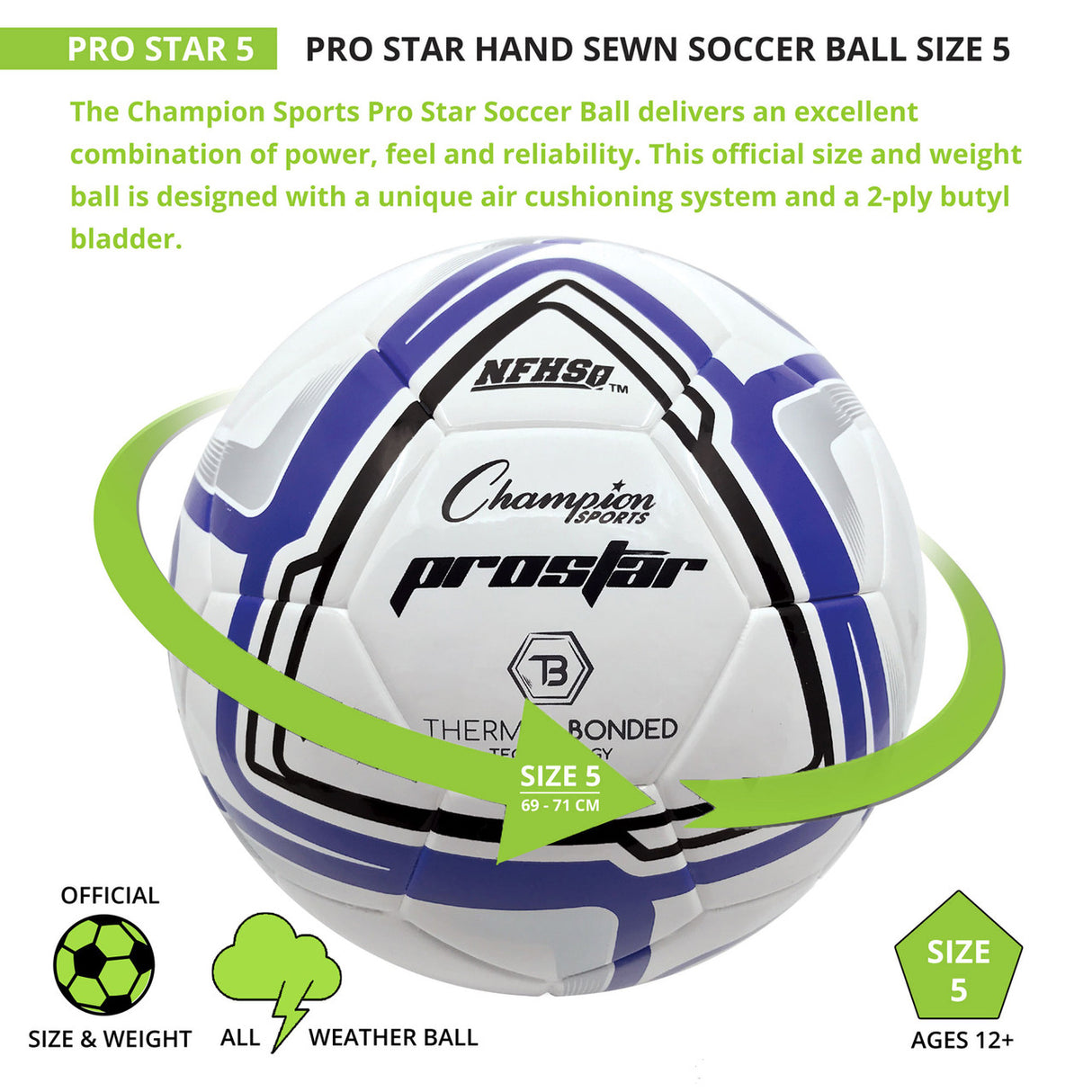 Champion Sports PROSTAR SOCCER BALL SIZE 5