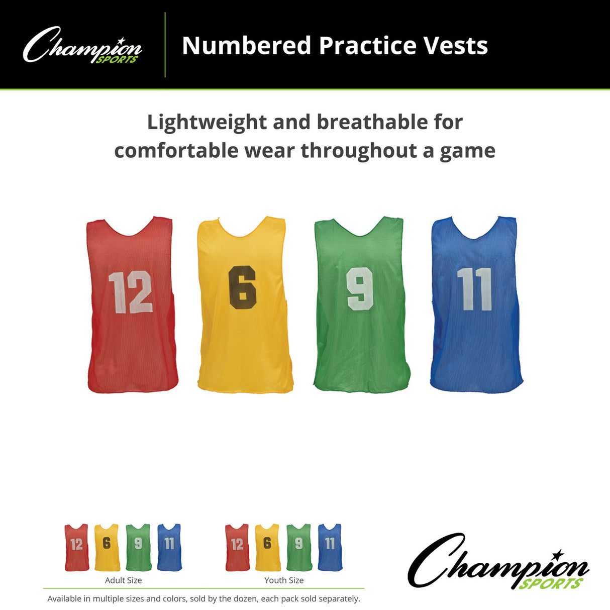 NUMBERED PRACTICE VEST, ADULT BLUE