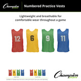 NUMBERED PRACTICE VEST, ADULT BLUE