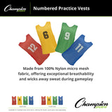 NUMBERED PRACTICE VEST, YOUTH BLUE