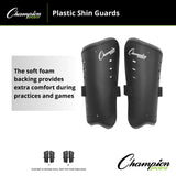 Champion Sports MOLDED SHIN GUARDS 7" WHITE