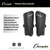 Champion Sports MOLDED SHIN GUARDS 7" WHITE