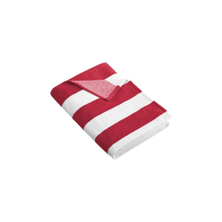 Port Authority ® Cabana Stripe Beach Towel. PT43 - Port Authority PT43 Accessories Port Authority Red OSFA