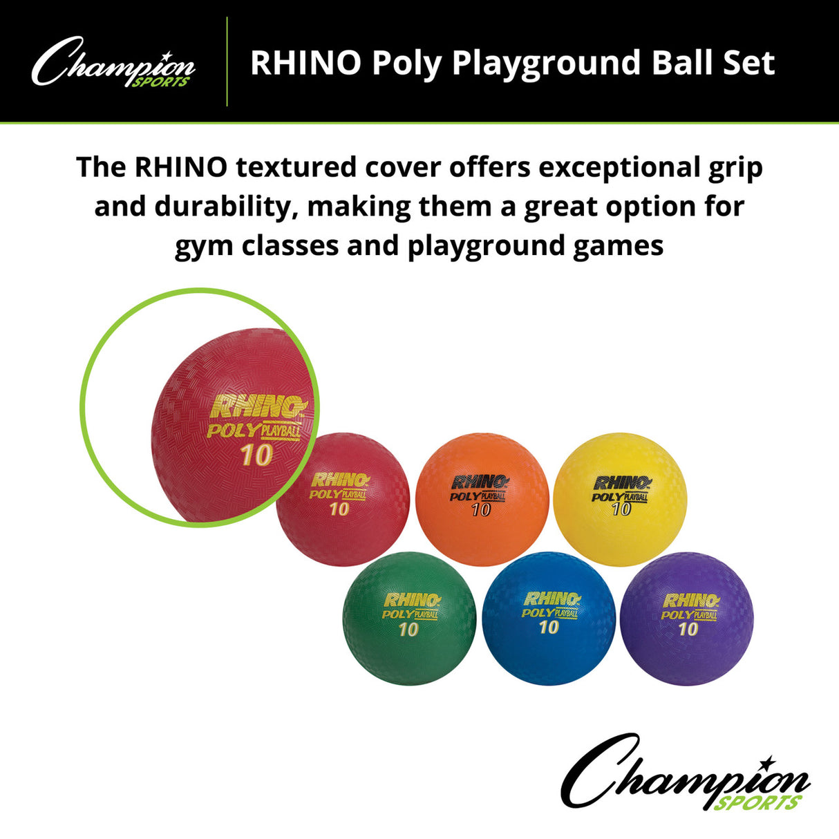 Champion Sports POLY PLAYGROUND BALL SET 13" D