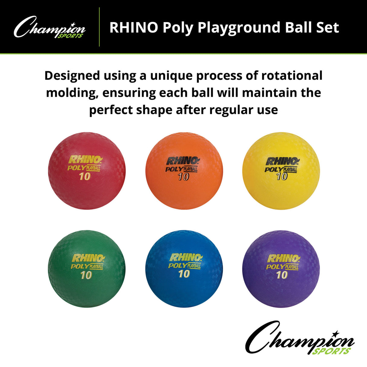 Champion Sports POLY PLAYGROUND BALL SET 13" D