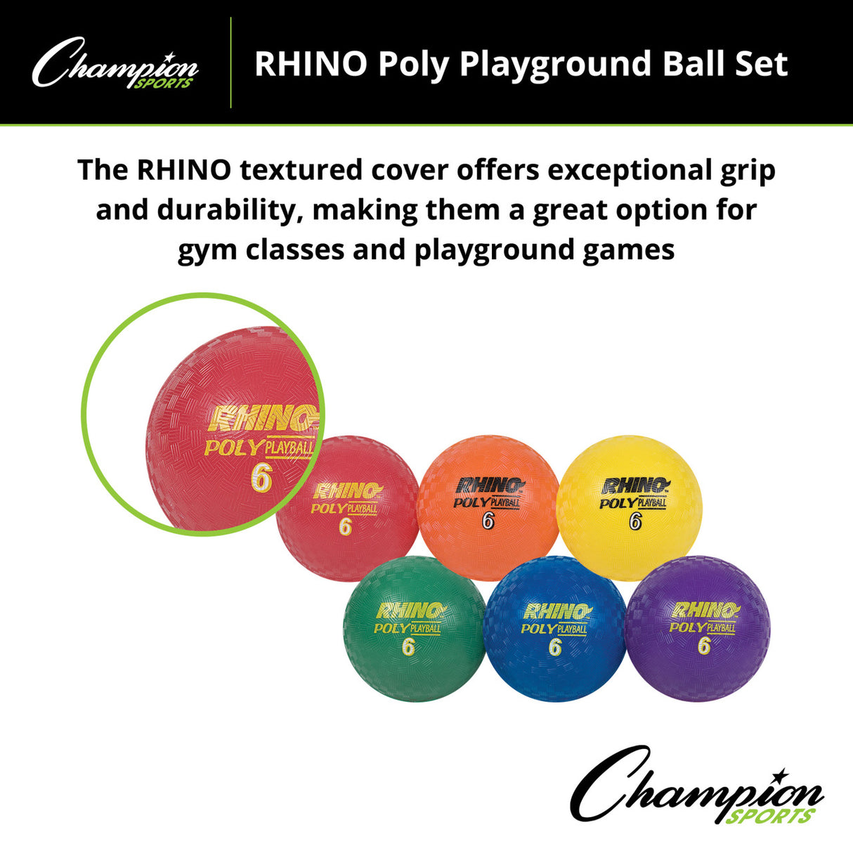 Champion Sports POLY PLAYGROUND BALL SET 13" D