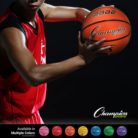 SIZE 5 RUBBER BASKETBALL RED