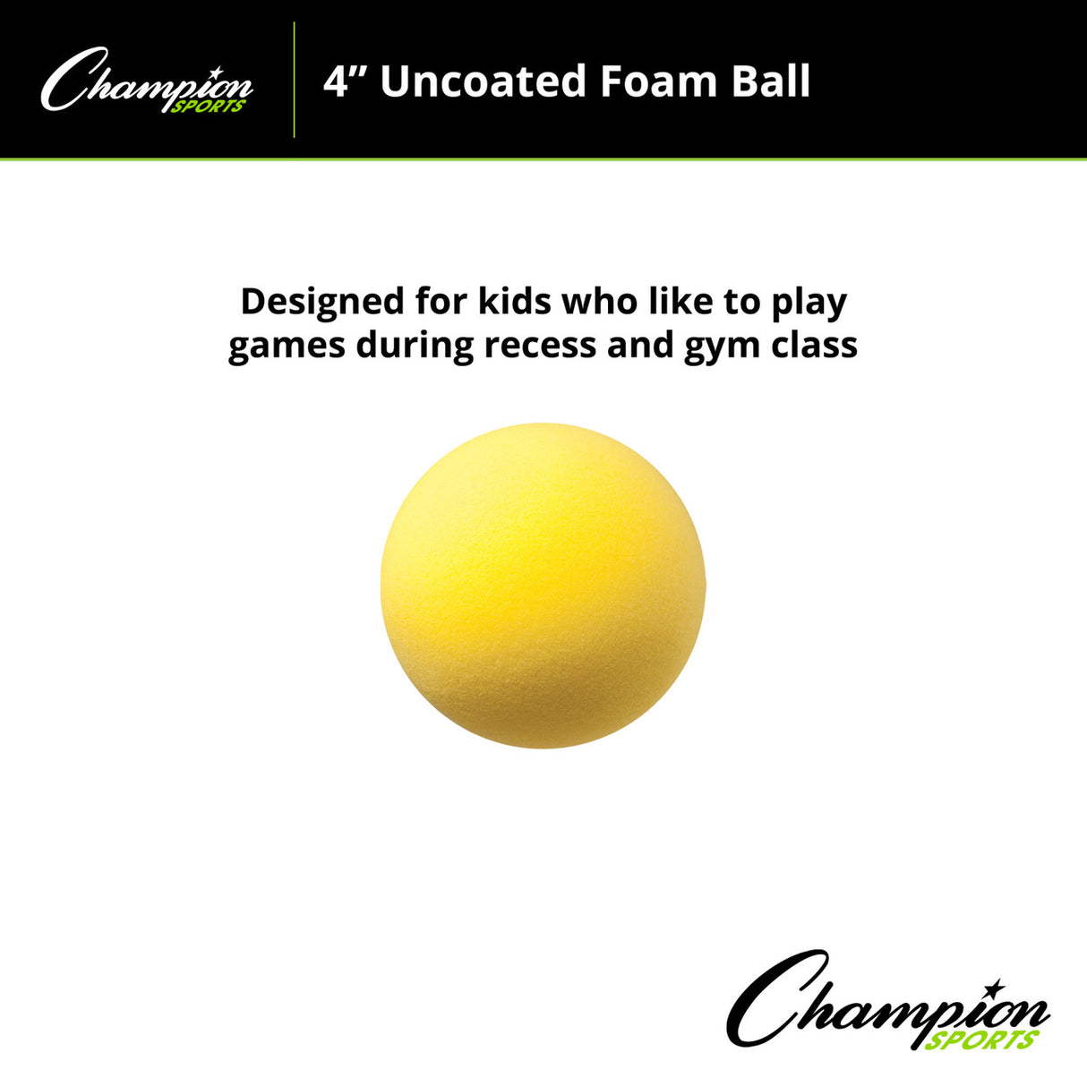 Champion Sports UNCOATED REGULAR DENSITY FOAM BALL 3" D