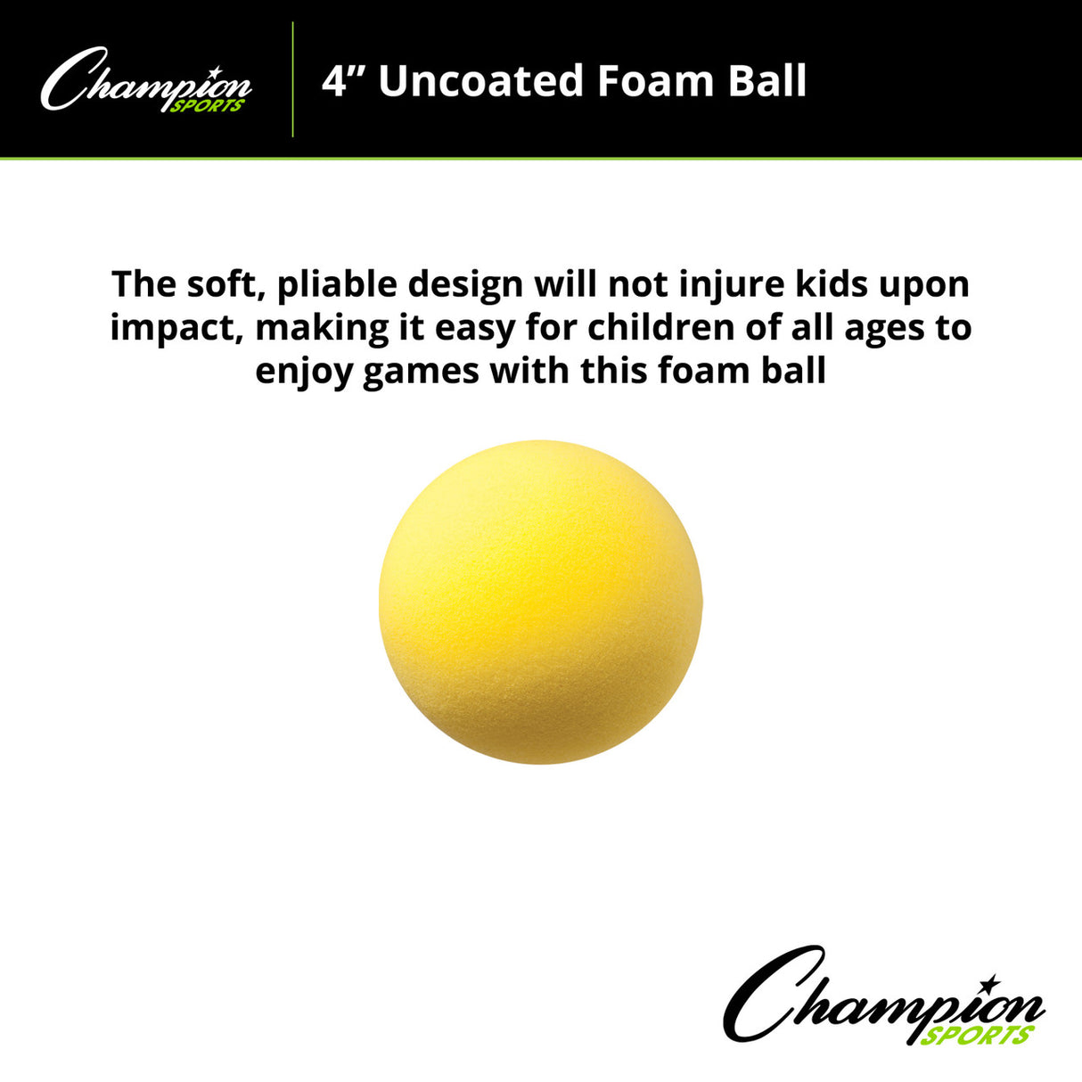 Champion Sports UNCOATED REGULAR DENSITY FOAM BALL 3" D