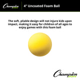 Champion Sports UNCOATED REGULAR DENSITY FOAM BALL 3" D