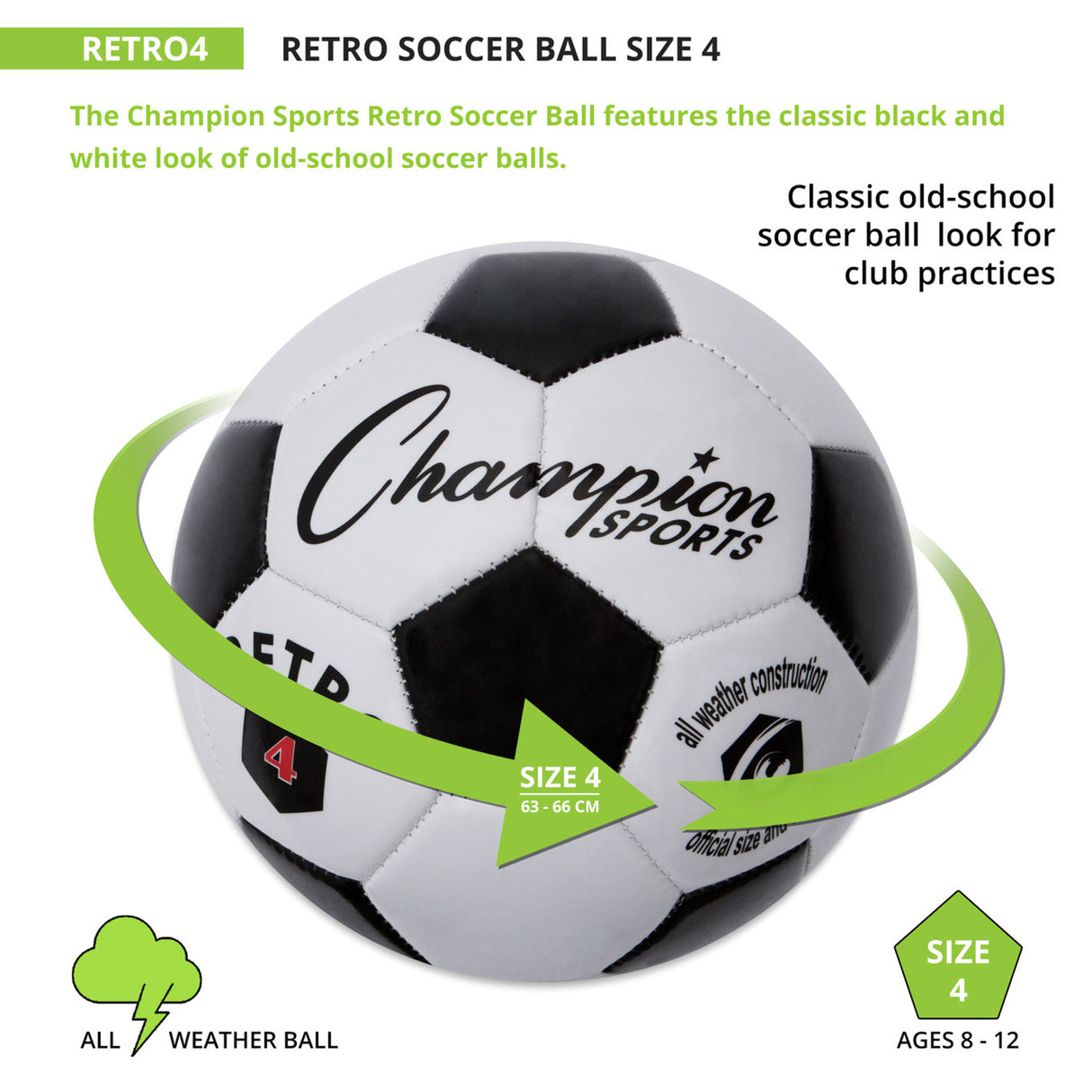 Champion Sports RETRO SOCCER BALL SIZE 3