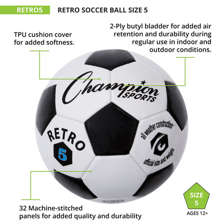 Champion Sports RETRO SOCCER BALL SIZE 3