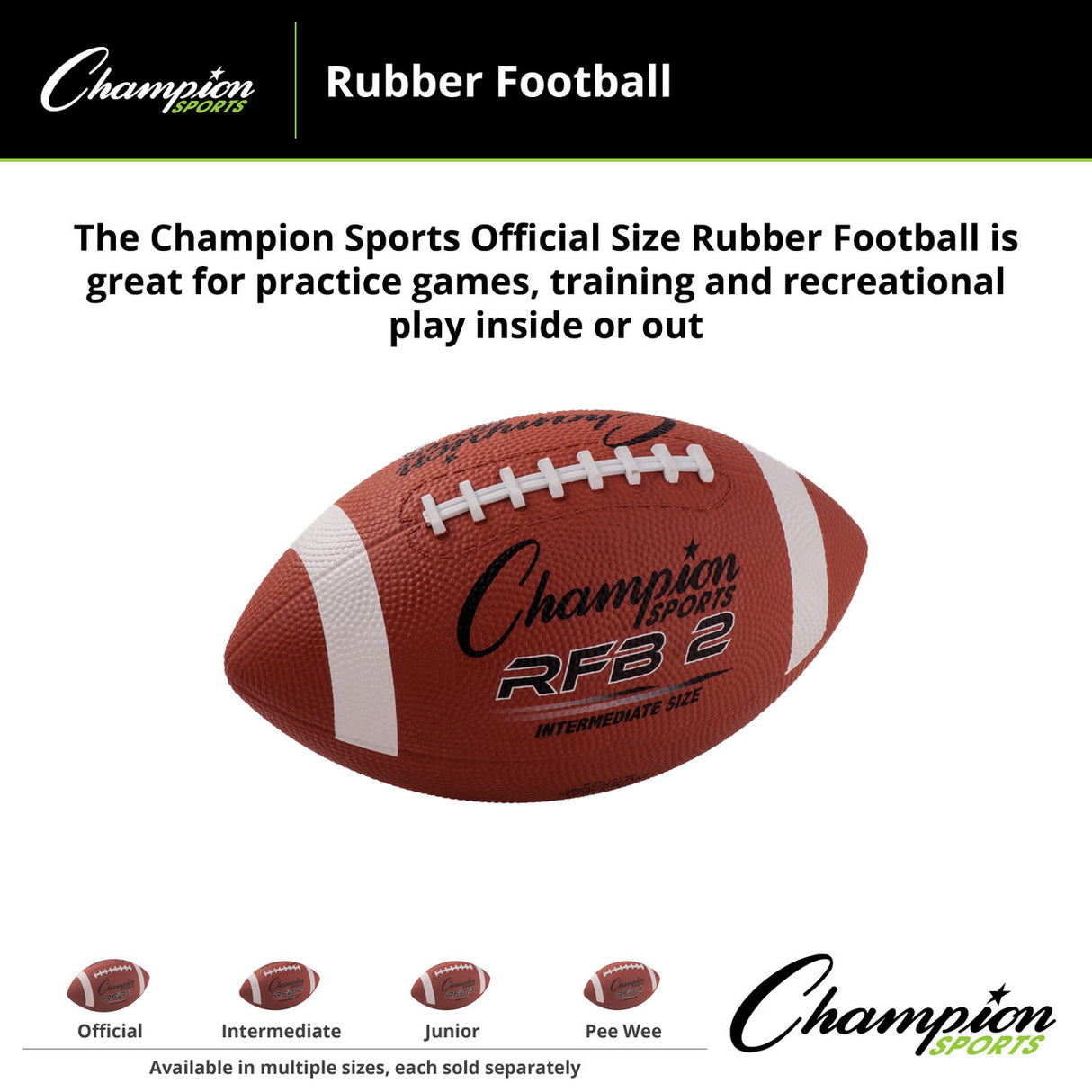 Champion Sports RUBBER FOOTBALL OFFICIAL