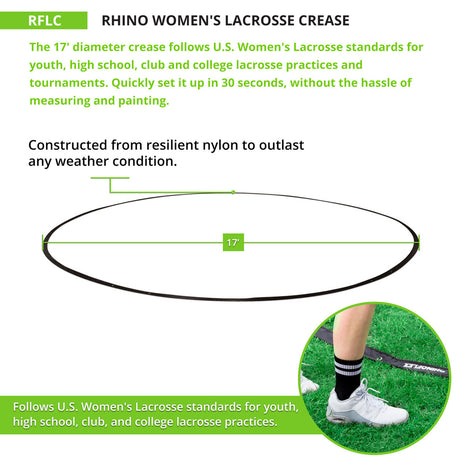 RHINO WOMEN'S LACROSSE CREASE BLACK