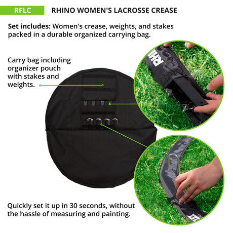 RHINO WOMEN'S LACROSSE CREASE BLACK