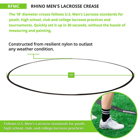 RHINO MEN'S LACROSSE CREASE BLACK