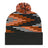 Cap America RKB12 Bar Knit Cap with Cuff - Black/Deep Orange/White