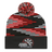 Cap America RKB12 Bar Knit Cap with Cuff - Black/True Red/White