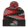 Cap America RKB12 Bar Knit Cap with Cuff - Black/True Red/White