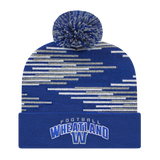 Cap America RKB12 Bar Knit Cap with Cuff - True Royal/Heather/White