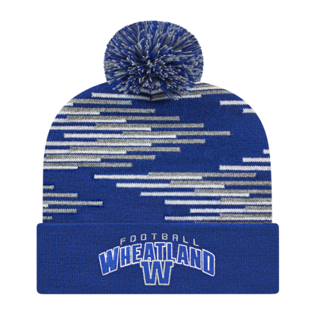 Cap America RKB12 Bar Knit Cap with Cuff - True Royal/Heather/White