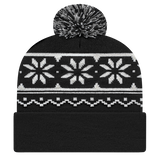 Cap America USA-Made Beanie RKF12 Snowflake Knit Cap with Cuff