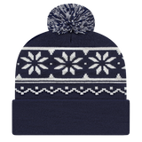Cap America USA-Made Beanie RKF12 Snowflake Knit Cap with Cuff