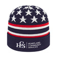 Cap America RKFLAG12 Flag Knit Cap with Cuff - True Navy/True Red/White