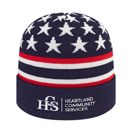 Cap America RKFLAG12 Flag Knit Cap with Cuff - True Navy/True Red/White