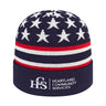 Cap America RKFLAG12 Flag Knit Cap with Cuff - True Navy/True Red/White