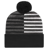 Cap America USA-Made Beanie RKH12 Half Color Knit Cap with Cuff