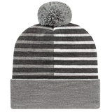 Cap America USA-Made Beanie RKH12 Half Color Knit Cap with Cuff