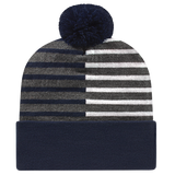 Cap America USA-Made Beanie RKH12 Half Color Knit Cap with Cuff