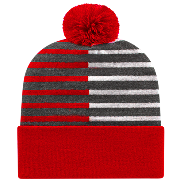 Cap America USA-Made Beanie RKH12 Half Color Knit Cap with Cuff