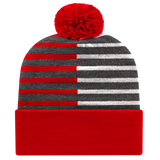 Cap America USA-Made Beanie RKH12 Half Color Knit Cap with Cuff
