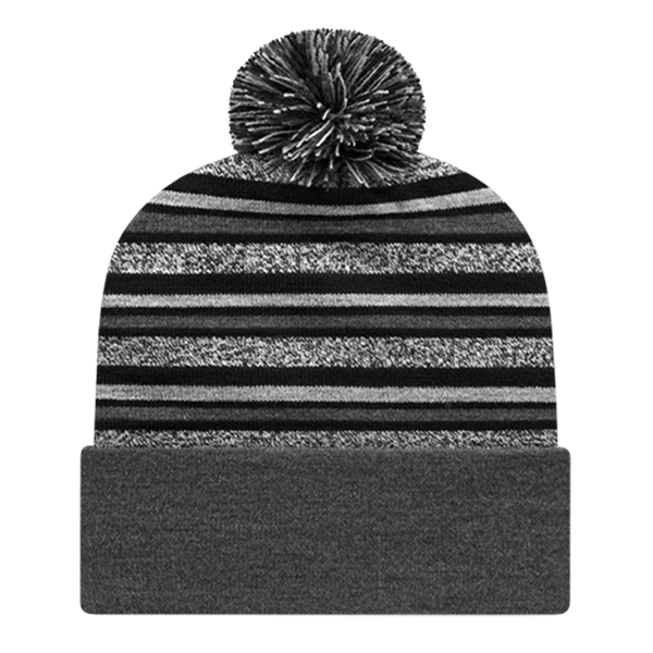 Cap America USA-Made Beanie RKL12 Striped Knit Cap with Cuff